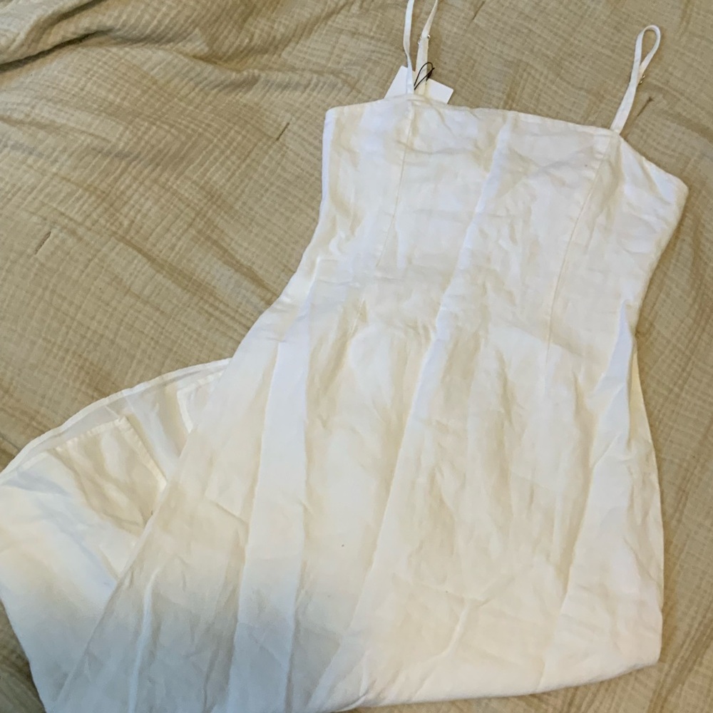 New with tags Bella Dahl x Free People White Linen Summer Midi Slip Dress - Picture 4 of 5